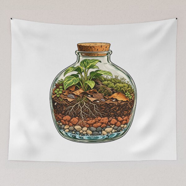Item preview, Bioactive Terrarium Ecosystem Cutaway Sticker designed and sold by Philippa Shop.