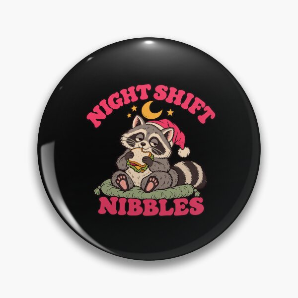 Item preview, Night Shift Nibbles Sleepy Raccoon with Sandwich designed and sold by AMICO77.