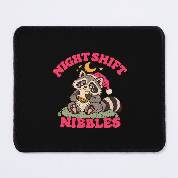 Item preview, Night Shift Nibbles Sleepy Raccoon with Sandwich designed and sold by AMICO77.