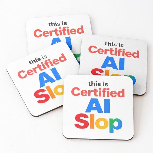 Item preview, This Is Certified AI Slop Funny Tech Meme Sticker designed and sold by Cath-Design.
