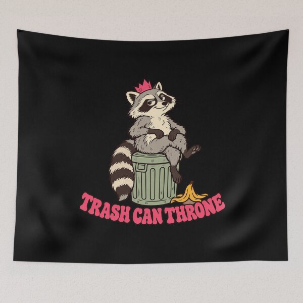 Item preview, Trash Can Throne Funny Raccoon Wearing a Crown designed and sold by AMICO77.