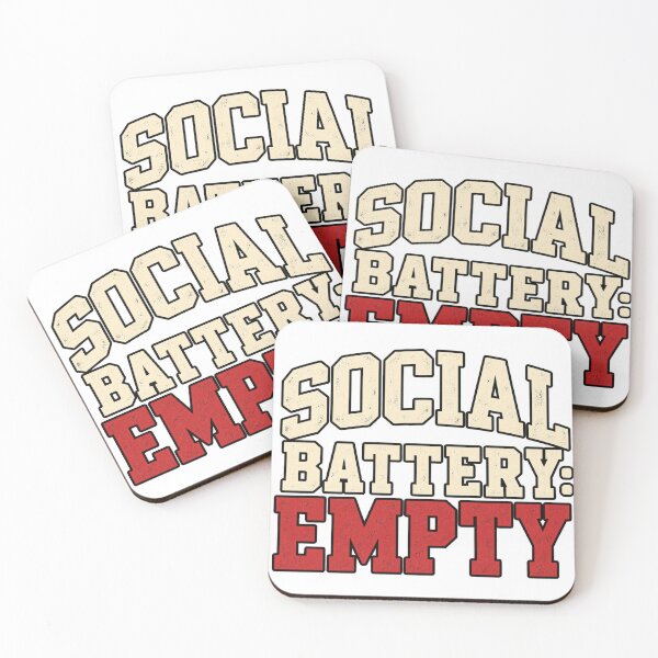 Item preview, Social Battery Empty Funny Introvert Typography designed and sold by H.M. Bright Design.