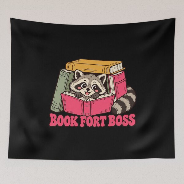 Item preview, Book Fort Boss Cozy Raccoon Reading designed and sold by AMICO77.