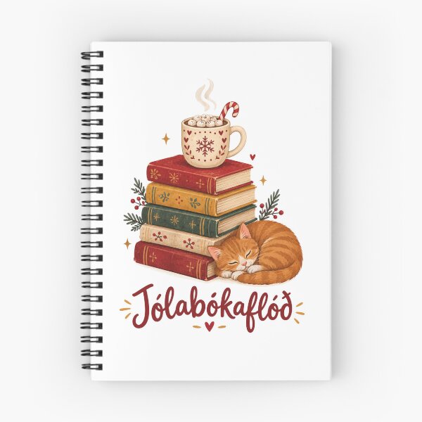 Item preview, Cozy Jólabókaflóð Stack of Books and Hot Cocoa designed and sold by joy-Moons.