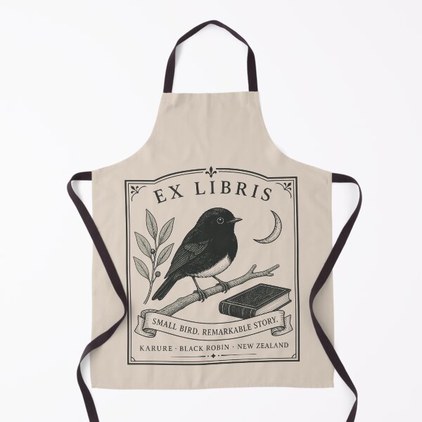 Item preview, Small Bird Remarkable Story Karure – New Zealand Black Robin Ex Libris designed and sold by MvuuStudio.