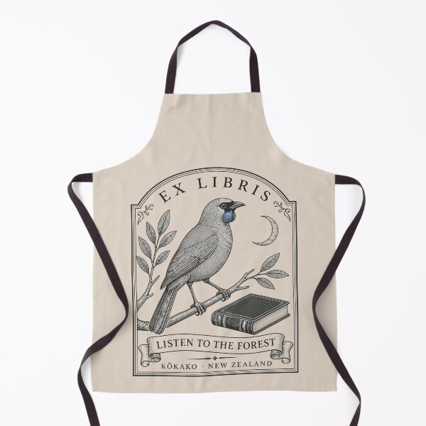 Item preview, Listen to the Forest Kokako – New Zealand Native Bird Ex Libris designed and sold by MvuuStudio.