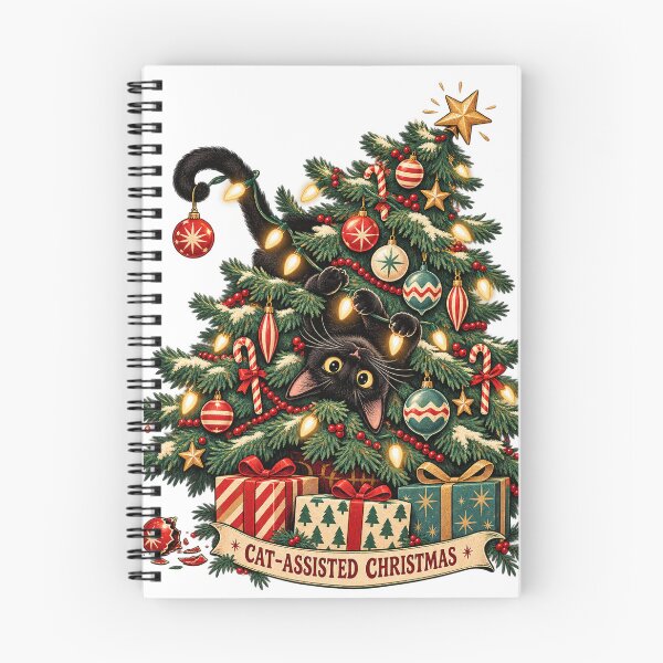 Item preview, Cat-Assisted Christmas Funny Black Cat Christmas Tree Oversized T-Shirt designed and sold by omar ousalah.
