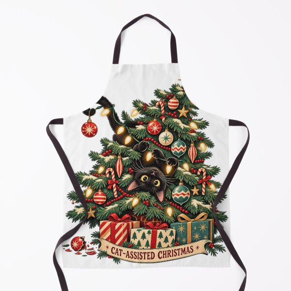 Item preview, Cat-Assisted Christmas Funny Black Cat Christmas Tree Oversized T-Shirt designed and sold by omar ousalah.