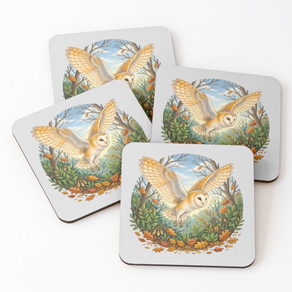 Item preview, Autumn Barn Owl in a Forest Clearing designed and sold by hattie's.