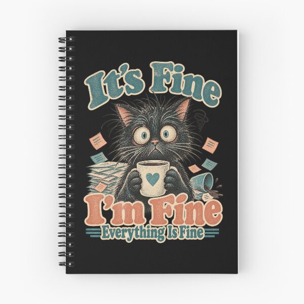 Item preview, Its Fine Im Fine Everything Fine Sarcastic Coffee Feline designed and sold by adiencarteras.