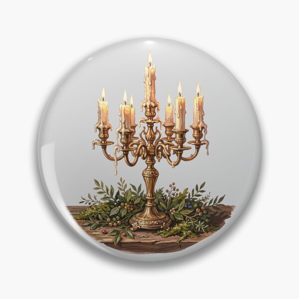 Item preview, Vintage Gold Candelabra with Winter Greenery designed and sold by hattie's.