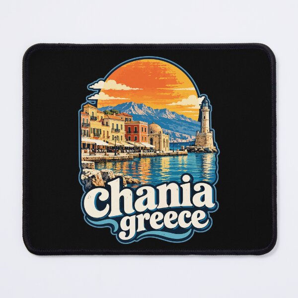 Item preview, Chania Crete Greece Retro Travel designed and sold by TomFrontierArt.