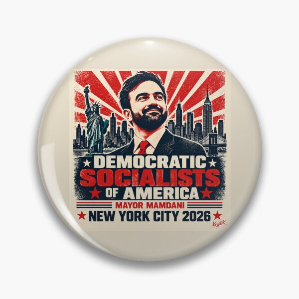 Item preview, Democratic Socialists of America – Mayor Mamdani NYC 2026 Vintage Poster designed and sold by ThreadRevolt Co.