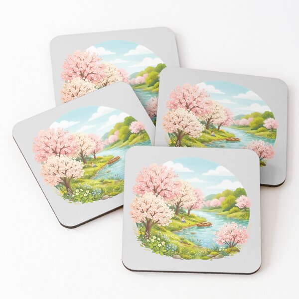 Item preview, Cherry Blossom Lake with Child and Boat designed and sold by hattie's.