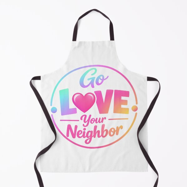 Item preview, Go Love Your Neighbor – Colorful Neon/Pastel Heart Kindness Badge designed and sold by D-Islamic.