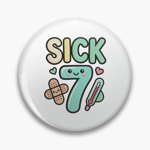 Item preview, Sick 7 Funny Number Seven Kawaii Math Humor designed and sold by ArtDesignTp.