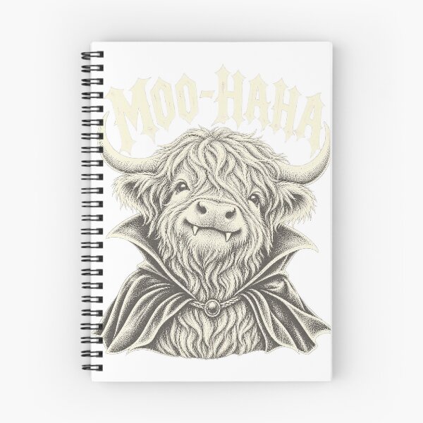 Item preview, Moo Haha Vampire Highland Cow Vintage Engraving Art Artwork designed and sold by yassin-stags.