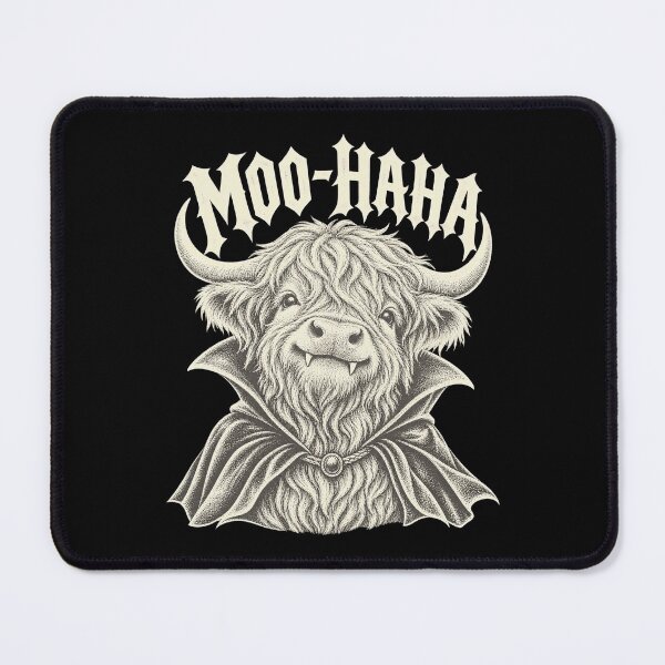 Item preview, Moo Haha Vampire Highland Cow Vintage Engraving Art Artwork designed and sold by yassin-stags.