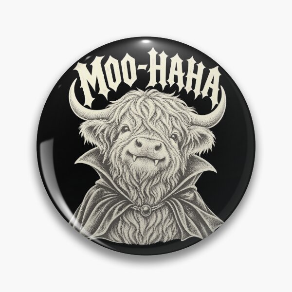 Item preview, Moo Haha Vampire Highland Cow Vintage Engraving Art Artwork designed and sold by yassin-stags.