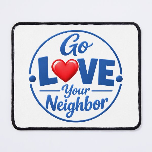 Item preview, Go Love Your Neighbor – Blue Red Heart Kindness Badge designed and sold by D-Islamic.