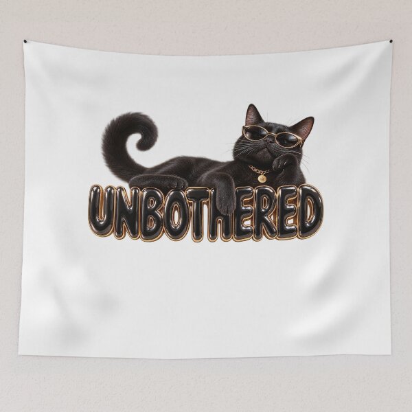 Item preview, UNBOTHERED Black Cat – Animal Personality Art designed and sold by AnastasiaNensy.