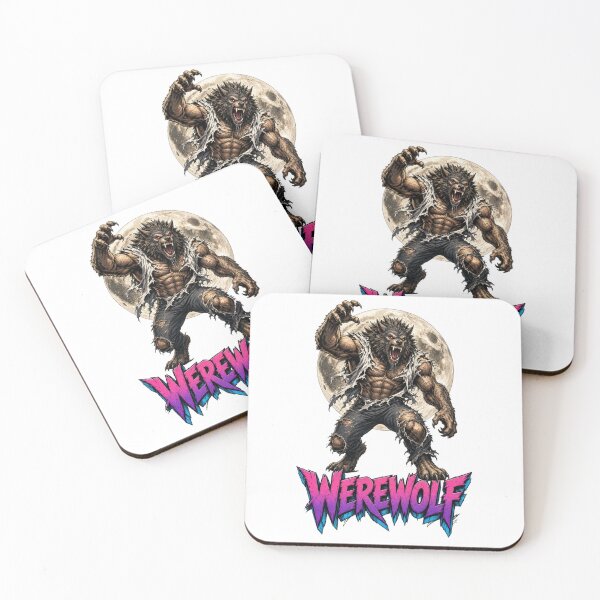 Item preview, Werewolf Full Moon Synthwave Retro designed and sold by JonelleTshirts.