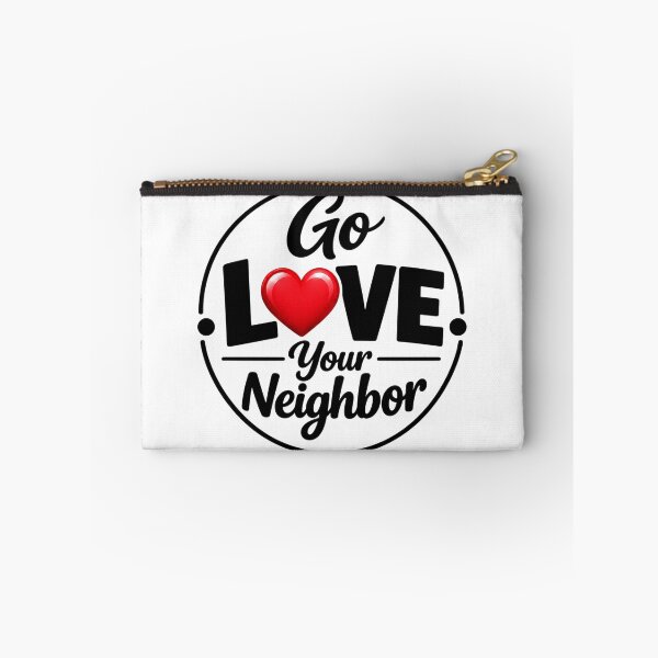 Item preview, Go Love Your Neighbor – Black White Red Heart Kindness Badge designed and sold by D-Islamic.