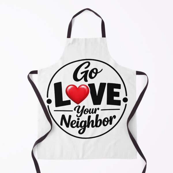 Item preview, Go Love Your Neighbor – Black White Red Heart Kindness Badge designed and sold by D-Islamic.