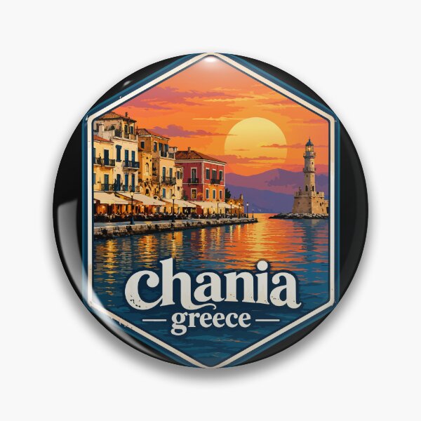 Item preview, Chania City Crete Greece Retro Travel designed and sold by TomFrontierArt.