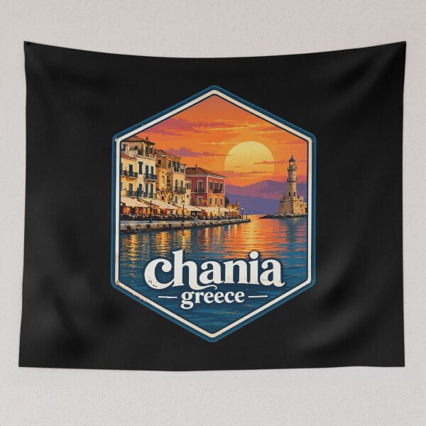 Item preview, Chania City Crete Greece Retro Travel designed and sold by TomFrontierArt.