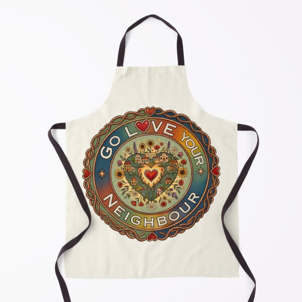 Item preview, Go Love Your Neighbor – Vintage Folk Art Heart & Community designed and sold by D-Islamic.