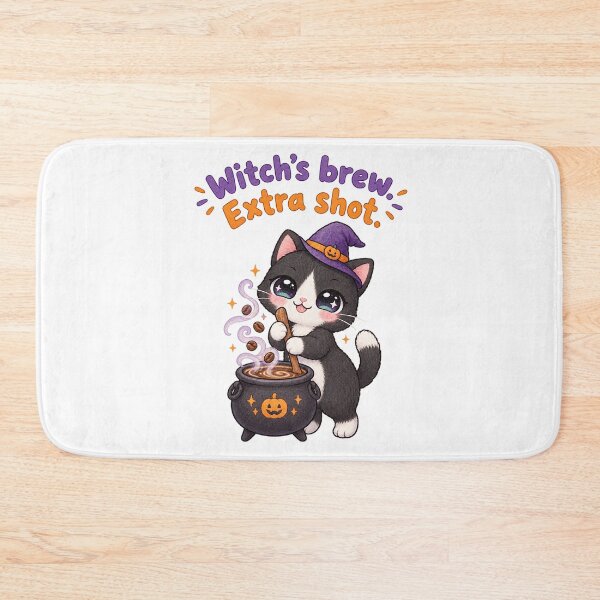 Item preview, Cute Kawaii Tuxedo Cat Witch Coffee designed and sold by tobbyasz.