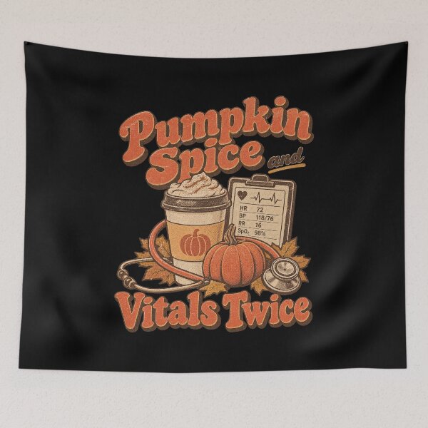 Item preview, Pumpkin Spice And Vitals Twice Nurse Coffee Cup Artwork designed and sold by yassin-stags.