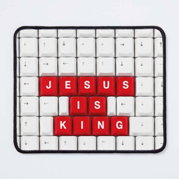 Item preview, Jesus Is King Red Keyboard Keys – Creative Christian Typography Design designed and sold by EatPrayLive.