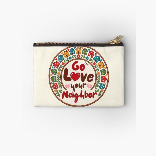 Item preview, Go Love Your Neighbor – Colorful Folk Art Houses & Hearts designed and sold by D-Islamic.