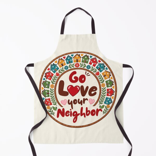 Item preview, Go Love Your Neighbor – Colorful Folk Art Houses & Hearts designed and sold by D-Islamic.