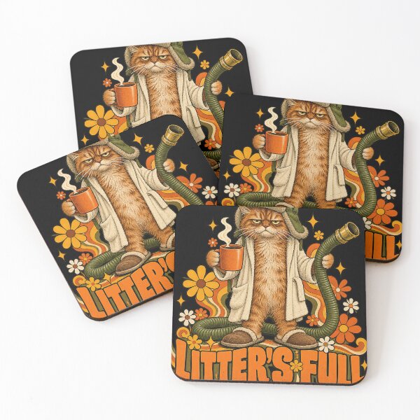 Item preview, Litter's Full Xmas 1970s Groovy Daisy Cat Backyard Humor designed and sold by barfikalart.