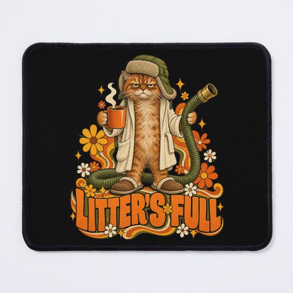 Item preview, Litter's Full Xmas 1970s Groovy Daisy Cat Backyard Humor designed and sold by barfikalart.