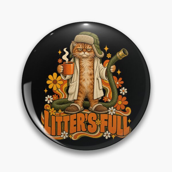 Item preview, Litter's Full Xmas 1970s Groovy Daisy Cat Backyard Humor designed and sold by barfikalart.