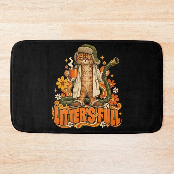 Item preview, Litter's Full Xmas 1970s Groovy Daisy Cat Backyard Humor designed and sold by barfikalart.