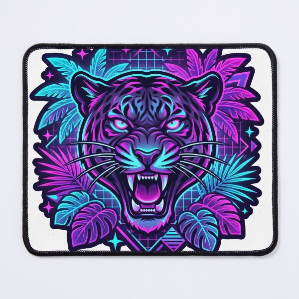 Item preview, Neon Synthwave Jaguar Head designed and sold by TicoInk.