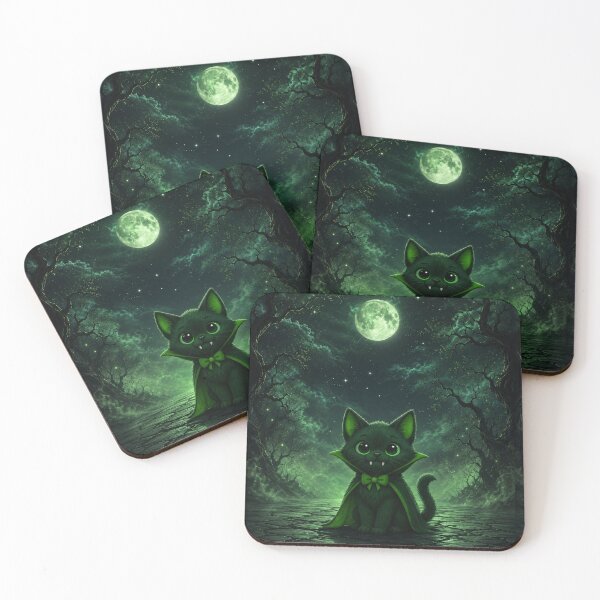 Item preview, The Purrfect Vampire - Green Vampire Cat designed and sold by PurrfectWhisper.