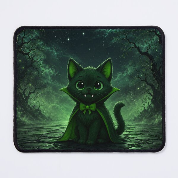 Item preview, The Purrfect Vampire - Green Vampire Cat designed and sold by PurrfectWhisper.