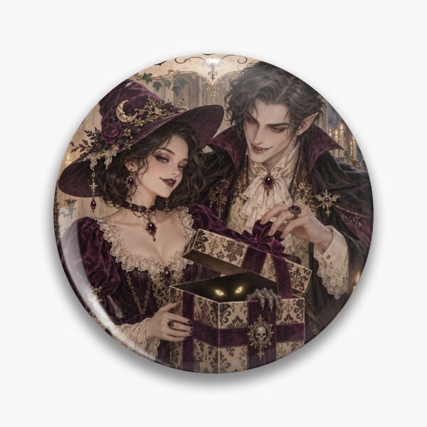 Item preview, Gothic Witch Vampire Birthday Gift With Black Cat designed and sold by Meandmyshop.