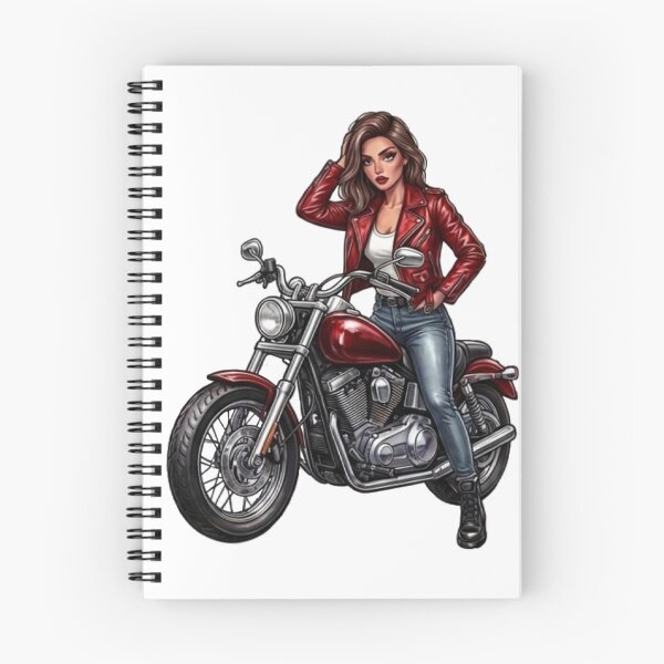 Item preview, Biker Girl Red Leather Jacket Motorcycle designed and sold by MaRCAStro.