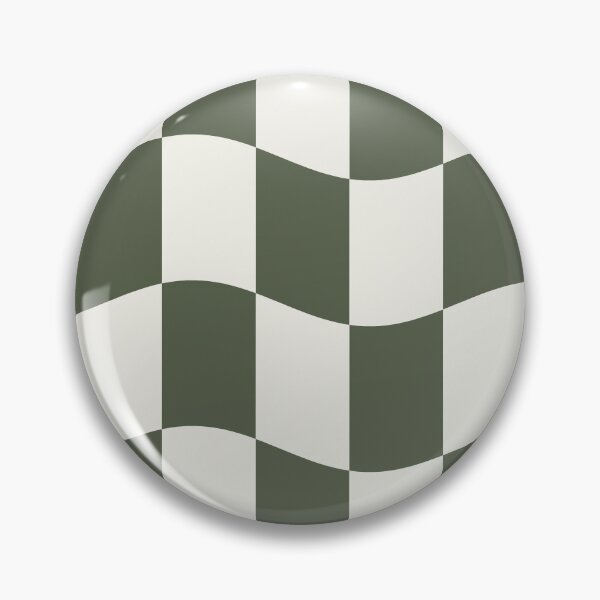 Item preview, Sage Green Wavy Checkerboard Retro Pattern designed and sold by ChromaLens.