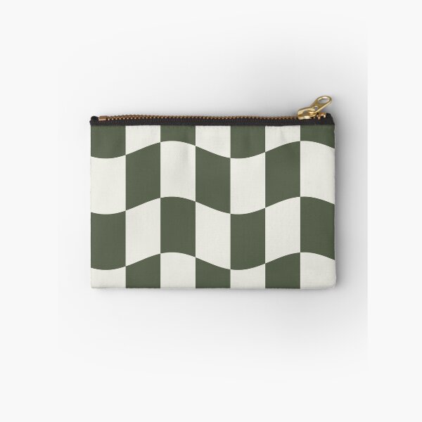 Item preview, Sage Green Wavy Checkerboard Retro Pattern designed and sold by ChromaLens.