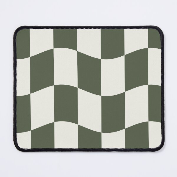 Item preview, Sage Green Wavy Checkerboard Retro Pattern designed and sold by ChromaLens.