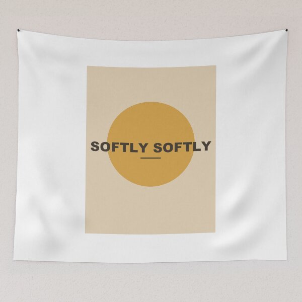 Item preview, Softly Softly Mustard Sun Typography Print designed and sold by ChromaLens.