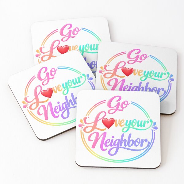 Item preview, Go Love Your Neighbor – Neon/Pastel Script Neighbor Kindness Design designed and sold by D-Islamic.